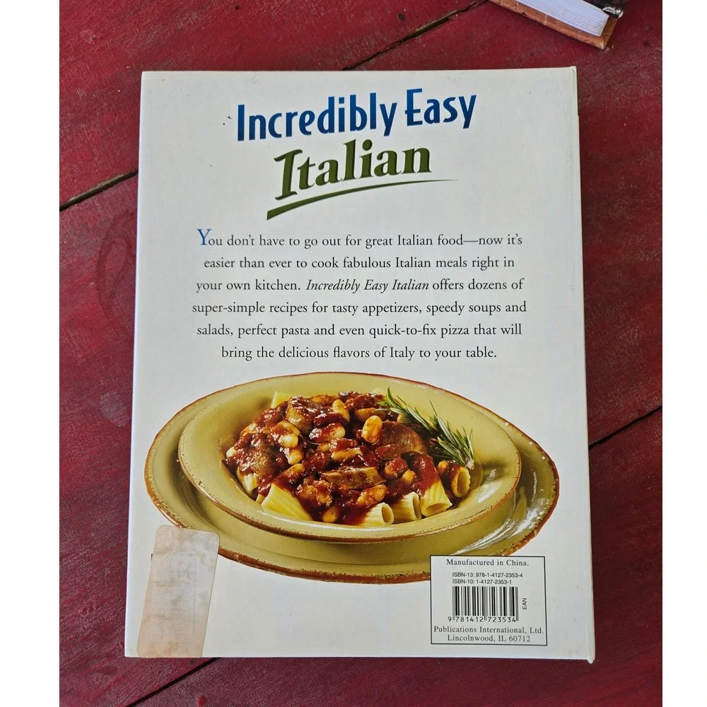 Incredibly Easy Italian Cookbook spiral bound hardcover 2006 like new